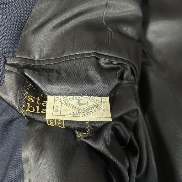 Stanley Blacker navy blue wool Blazer gold button sport jacket 42R - Picture 9 of 12